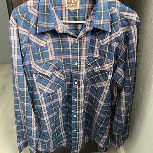 Vintage Ely Cattleman Western Button Down Long Sleeve lot of 3 Men’s shirts